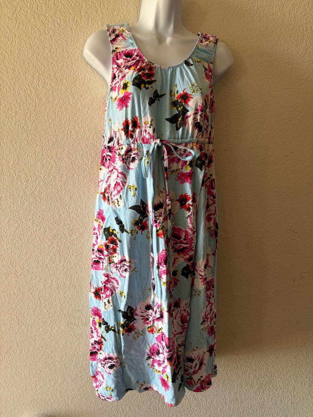 Baby Be Mine Maternity/Nursing Gown - Floral Blue - Size S/M